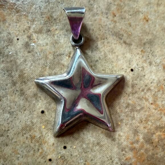 925 Sterling Silver Hencho Mexico Star Pendant for Necklace - Picture 2 of 9